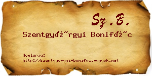 Szentgyörgyi Bonifác névjegykártya
